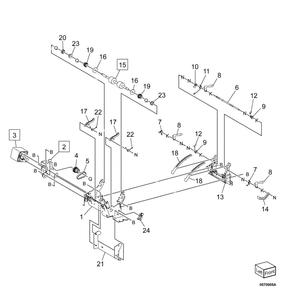 PL 70.5 Eject Assembly (2 of 3) parts diagram - Xerox AltaLink B8145 / B8155 / B8170 / C8130