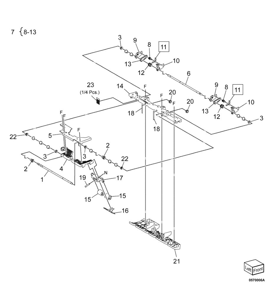 PL 70.6 Eject Assembly (3 of 3) parts diagram - Xerox AltaLink B8145 / B8155 / B8170 / C8130