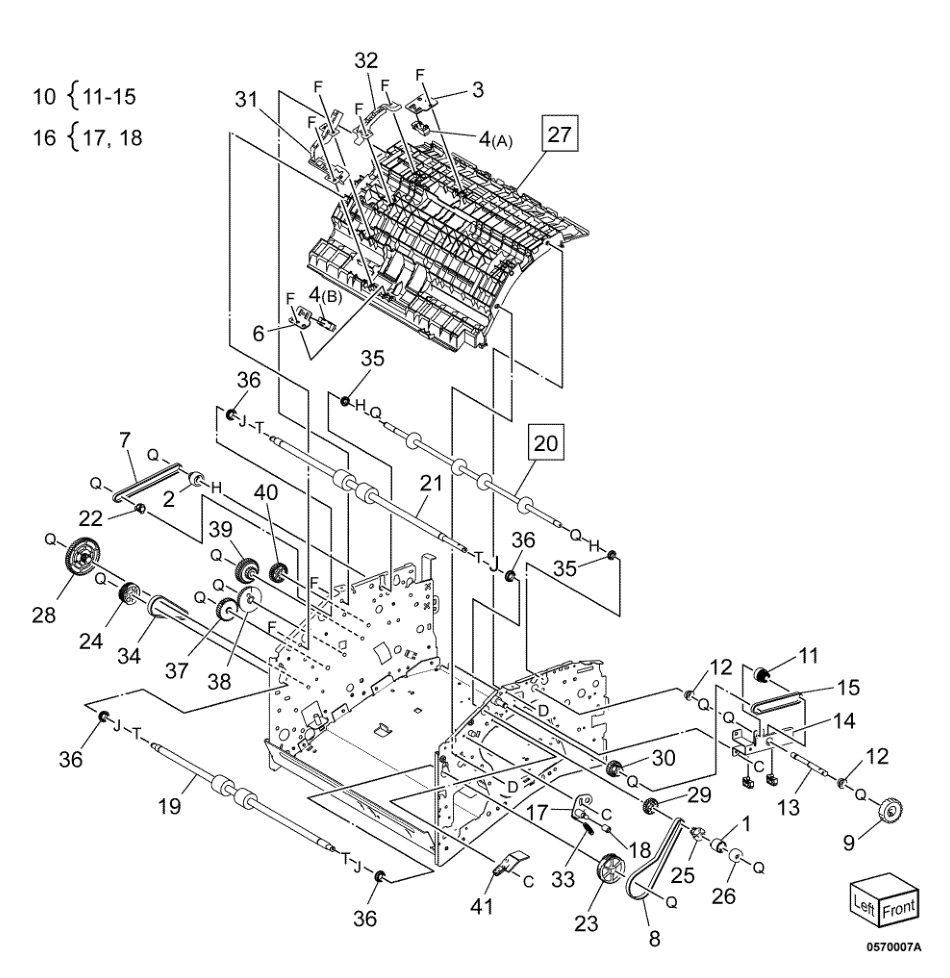 PL 70.7 Export Assembly (1 of 2) parts diagram - Xerox AltaLink B8145 / B8155 / B8170 / C8130
