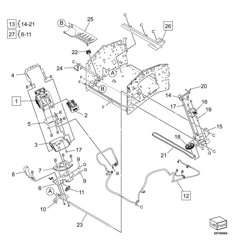 PL 70.9 Stapler Assembly parts diagram - Xerox AltaLink B8145 / B8155 / B8170 / C8130