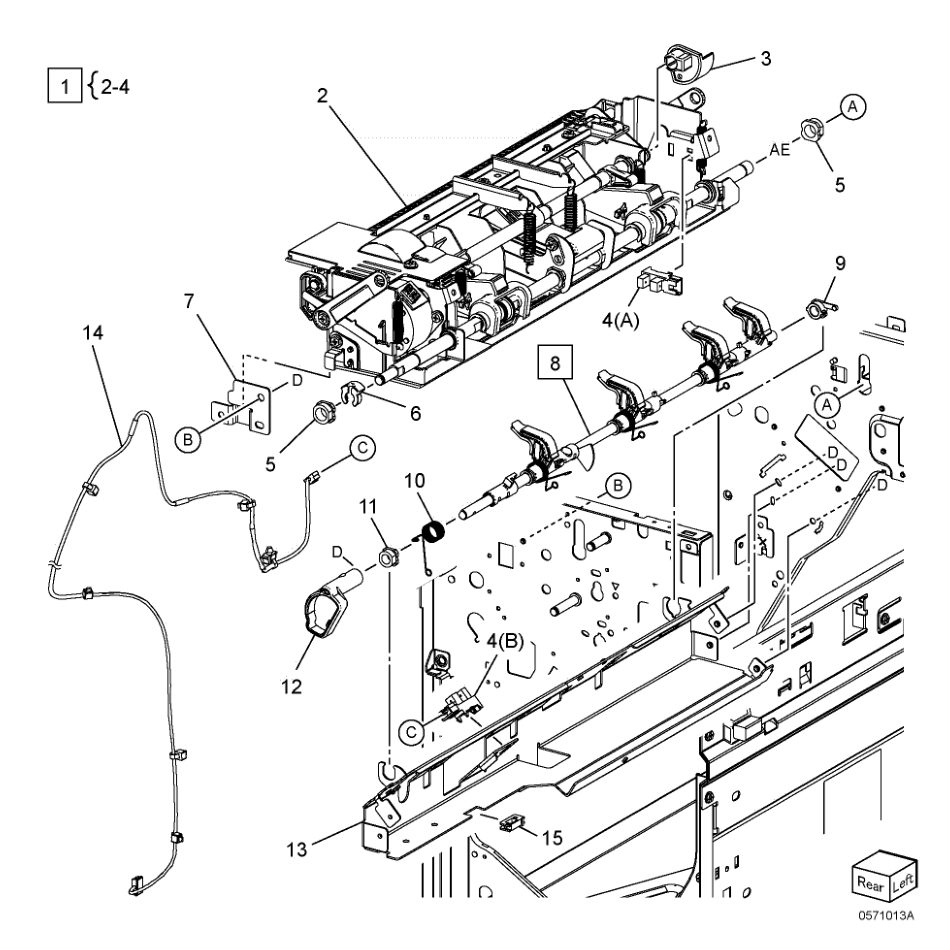 PL 71.13 Eject Chute Assembly parts diagram - Xerox AltaLink B8145 / B8155 / B8170 / C8130