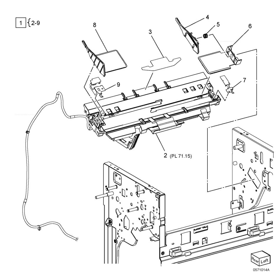 PL 71.14 Compile Tray Assembly (1 of 2) parts diagram - Xerox AltaLink B8145 / B8155 / B8170 / C8130