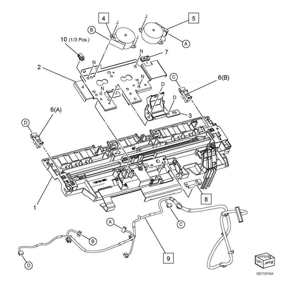 PL 71.15 Compile Tray Assembly (2 of 2) parts diagram - Xerox AltaLink B8145 / B8155 / B8170 / C8130