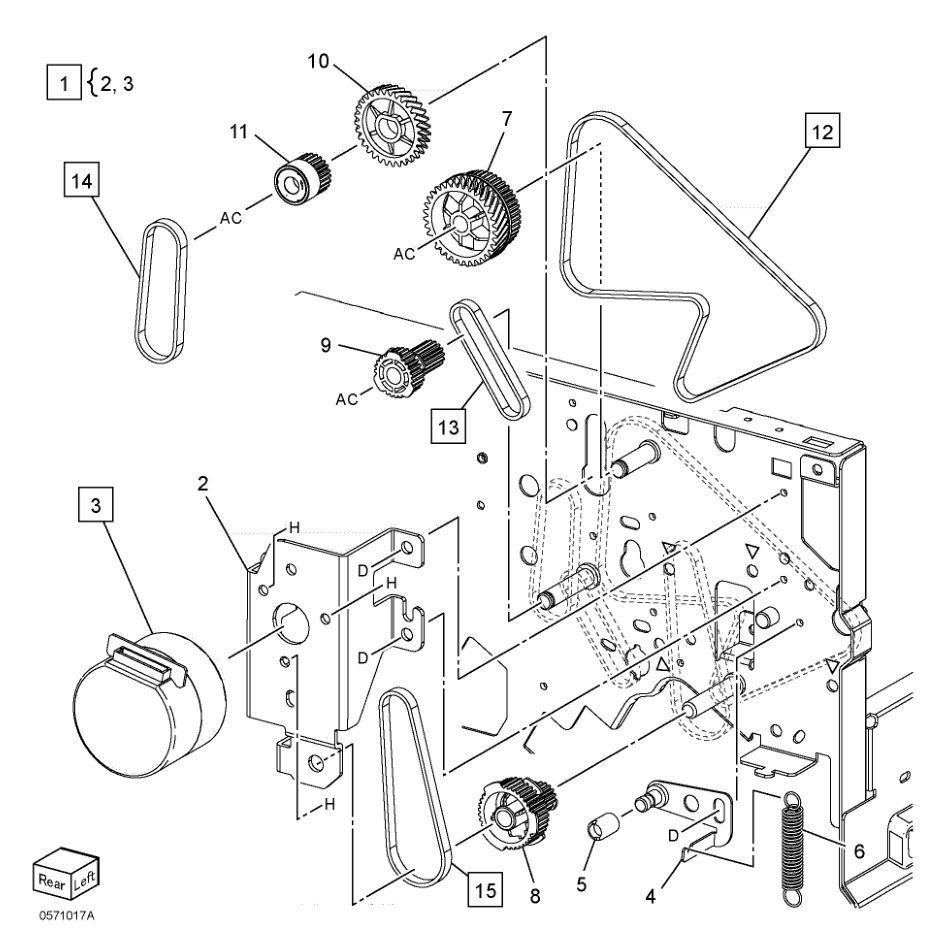 PL 71.17 Finisher Transport Motor Assembly parts diagram - Xerox AltaLink B8145 / B8155 / B8170 / C8130