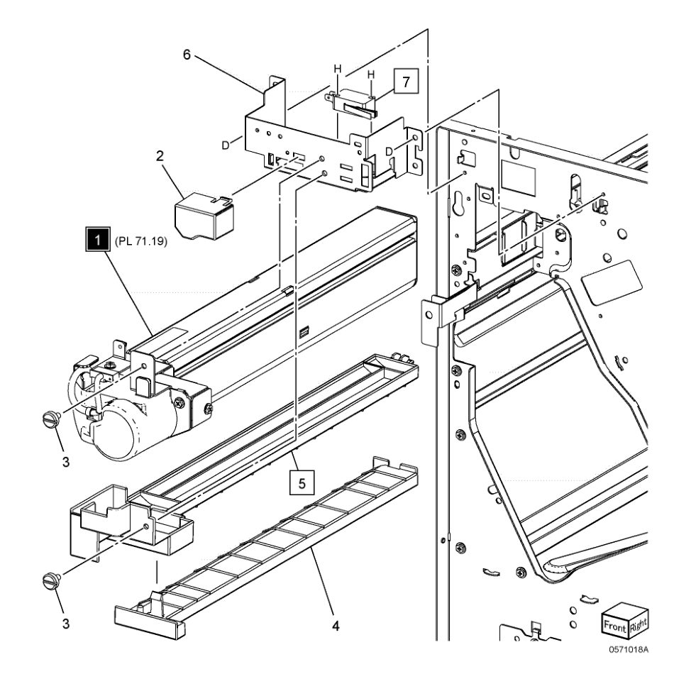 PL 71.18 Folder Assembly (1 of 2) parts diagram - Xerox AltaLink B8145 / B8155 / B8170 / C8130