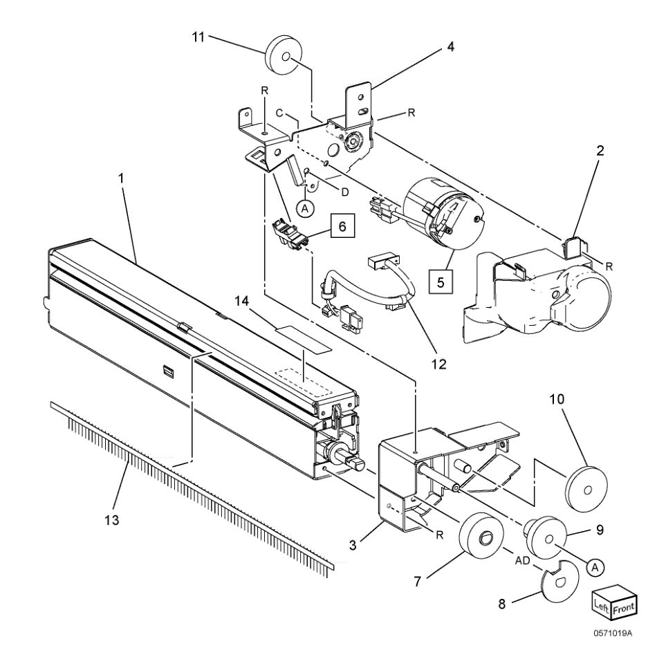 PL 71.19 Folder Assembly (2 of 2) parts diagram - Xerox AltaLink B8145 / B8155 / B8170 / C8130