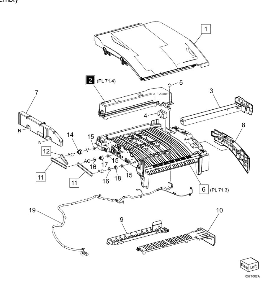 PL 71.2 H-Transport Assembly, Punch Assembly parts diagram - Xerox AltaLink B8145 / B8155 / B8170 / C8130