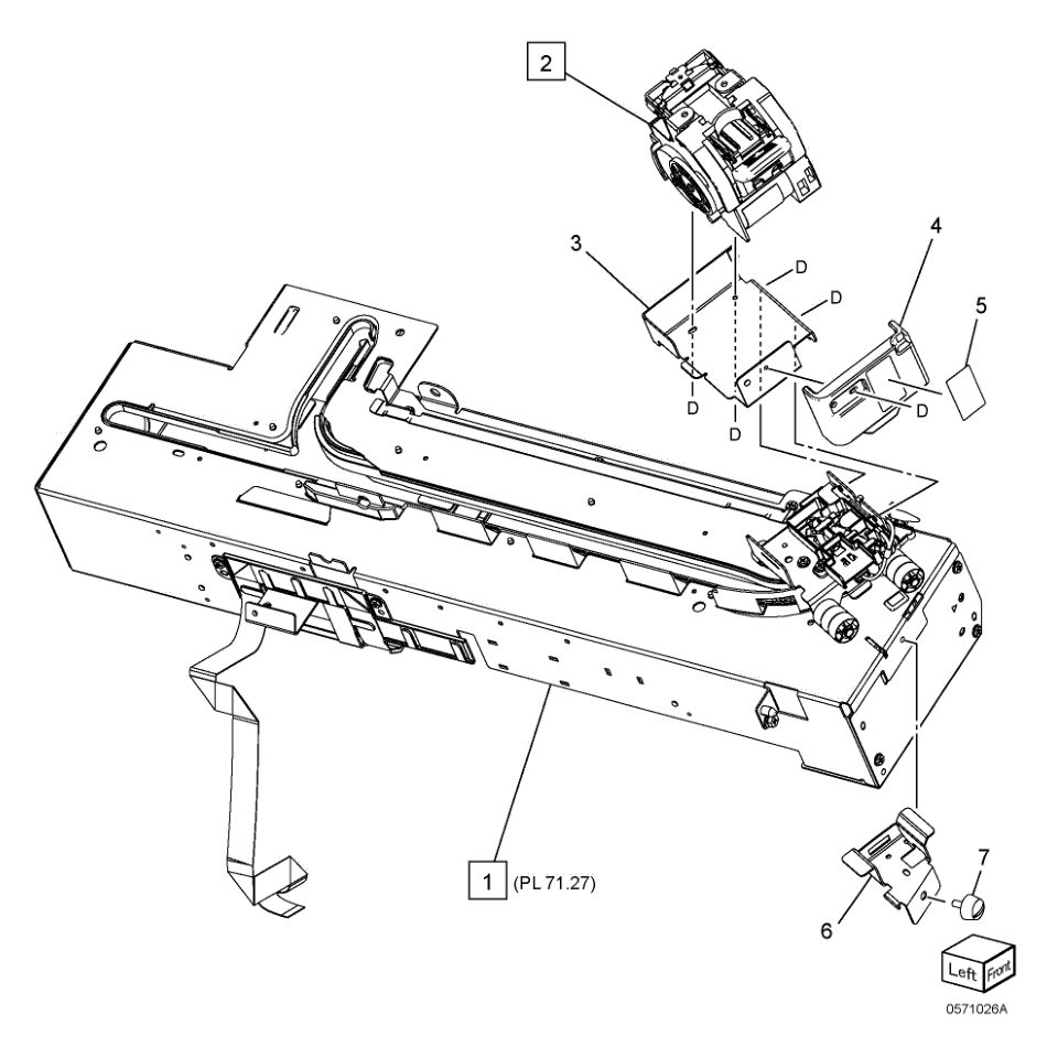 PL 71.26 Staple Holder Assembly parts diagram - Xerox AltaLink B8145 / B8155 / B8170 / C8130