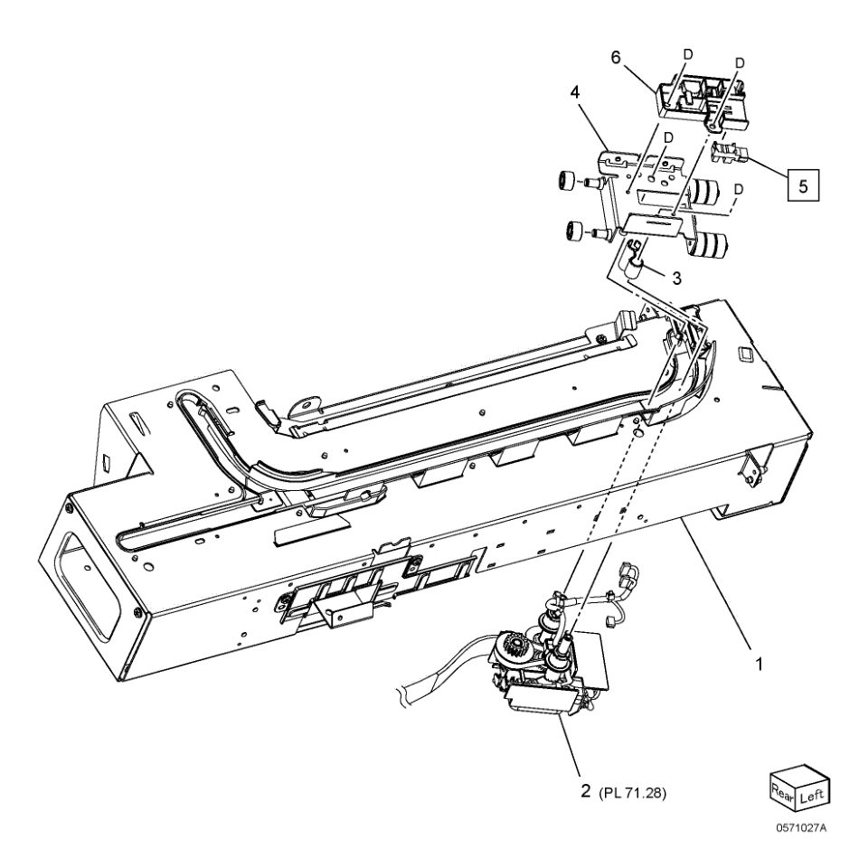 PL 71.27 Stapler Rail Assembly parts diagram - Xerox AltaLink B8145 / B8155 / B8170 / C8130