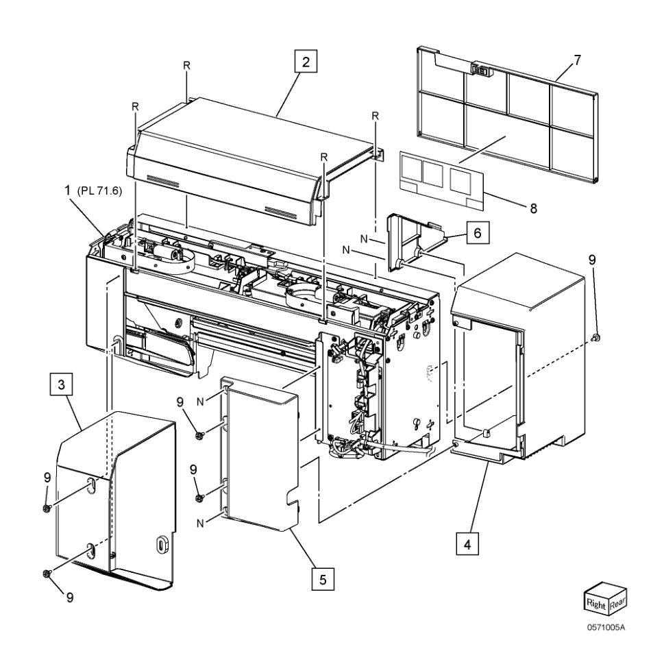 PL 71.5 Booklet Cover (Option) parts diagram - Xerox AltaLink B8145 / B8155 / B8170 / C8130