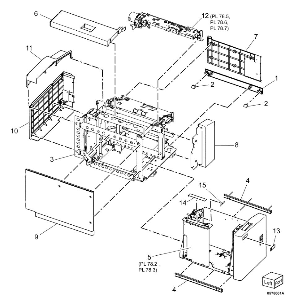 PL 78.1 HCF Unit parts diagram - Xerox AltaLink B8145 / B8155 / B8170 / C8130