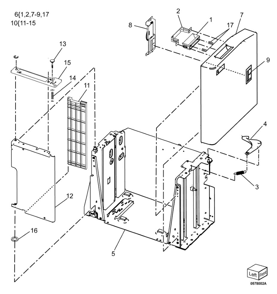PL 78.2 HCF Tray 6 (1 of 2) parts diagram - Xerox AltaLink B8145 / B8155 / B8170 / C8130