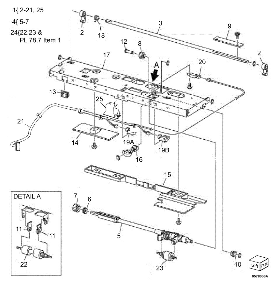 PL 78.6 HCF Feeder (2 of 3) parts diagram - Xerox AltaLink B8145 / B8155 / B8170 / C8130