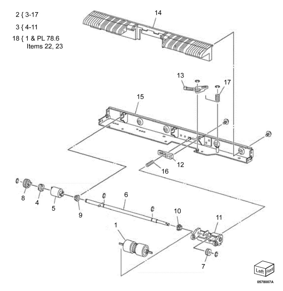 PL 78.7 HCF Feeder (3 of 3) parts diagram - Xerox AltaLink B8145 / B8155 / B8170 / C8130