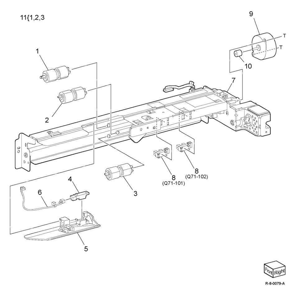 PL 80.10 Tray 1 Feedhead Assembly parts diagram - Xerox AltaLink B8145 / B8155 / B8170 / C8130