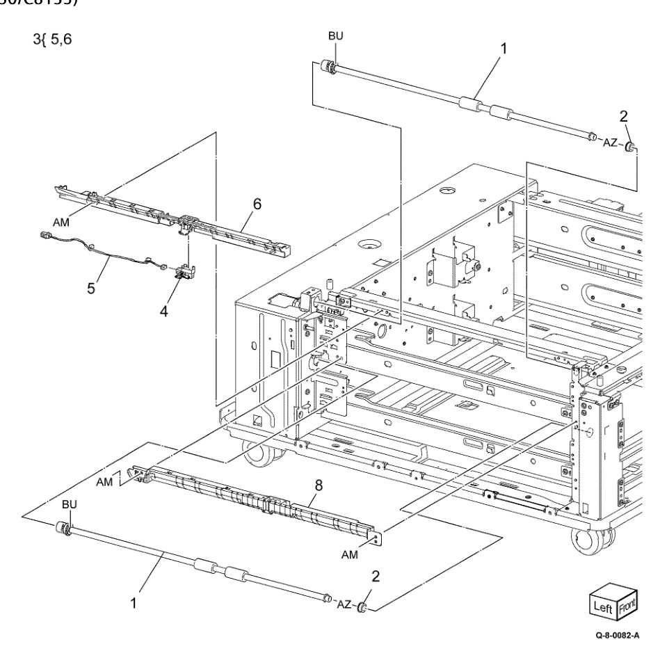PL 80.25 2TM Takeaway Assembly (C8130/C8135) parts diagram - Xerox AltaLink B8145 / B8155 / B8170 / C8130