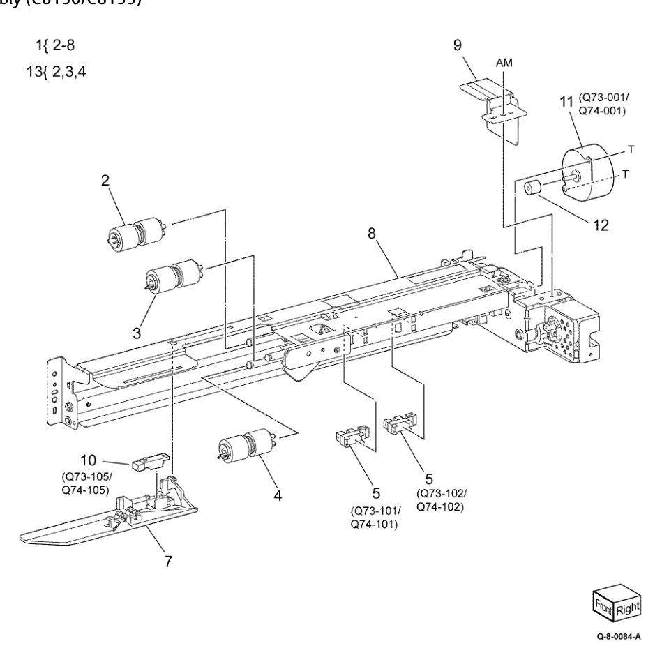 PL 80.35 2TM Tray 3 4 Feedhead Assembly (C8130/C8135) parts diagram - Xerox AltaLink B8145 / B8155 / B8170 / C8130