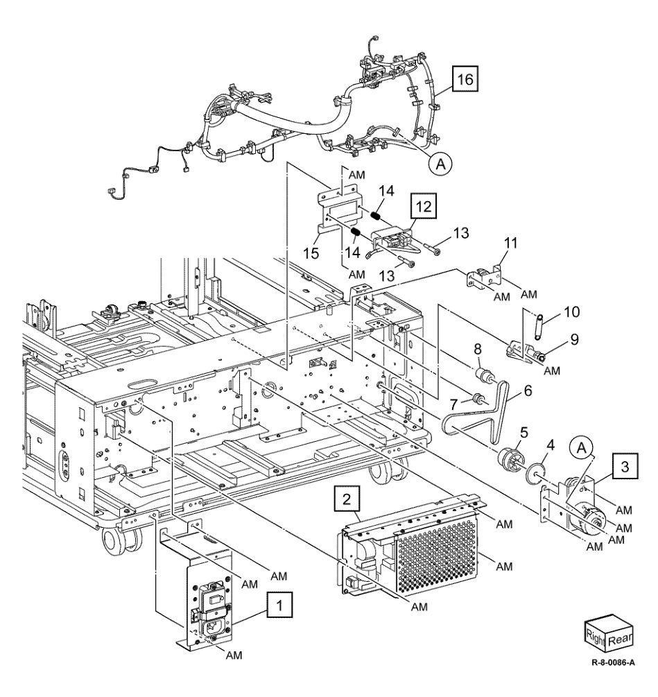PL 80.45 TTM Drive Assembly parts diagram - Xerox AltaLink B8145 / B8155 / B8170 / C8130