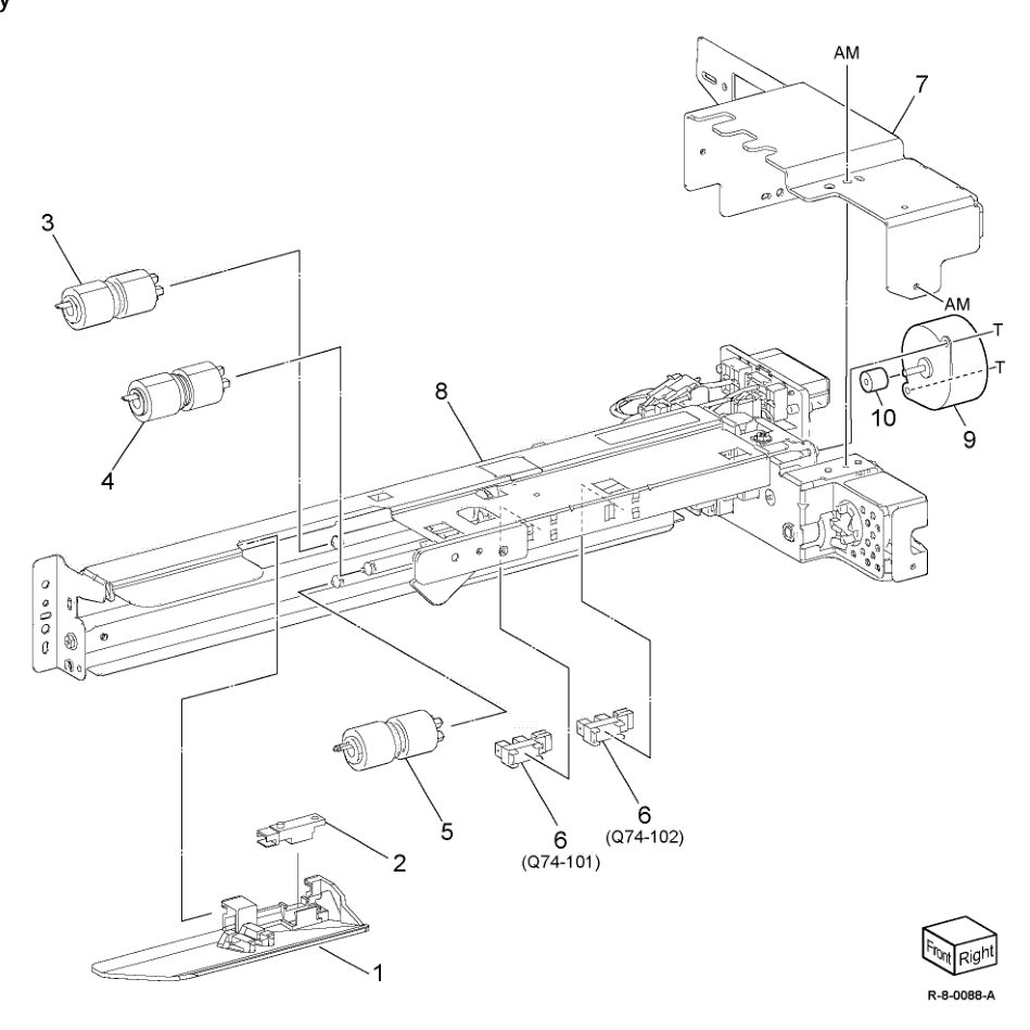 PL 80.55 TTM Tray 4 Feedhead Assembly parts diagram - Xerox AltaLink B8145 / B8155 / B8170 / C8130