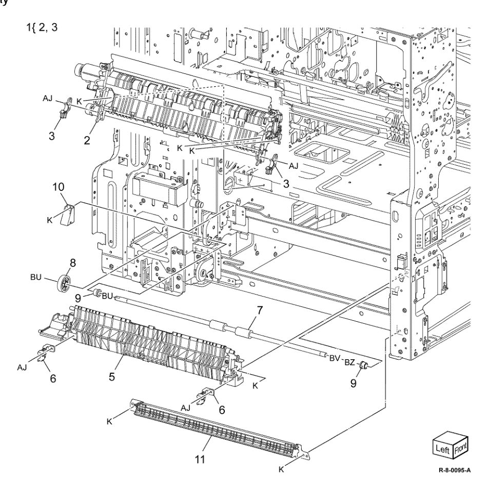PL 80.90 Registration Transport Assembly parts diagram - Xerox AltaLink B8145 / B8155 / B8170 / C8130