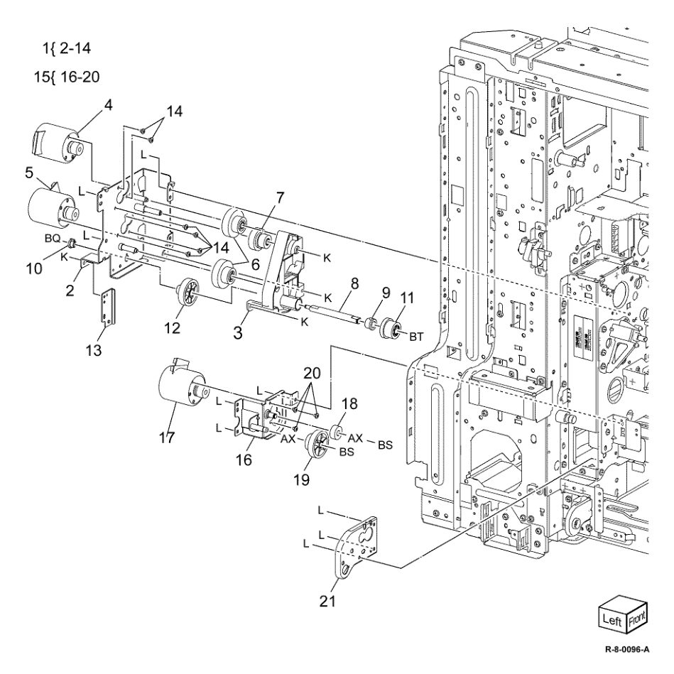 PL 80.95 Registration Drive Assembly parts diagram - Xerox AltaLink B8145 / B8155 / B8170 / C8130