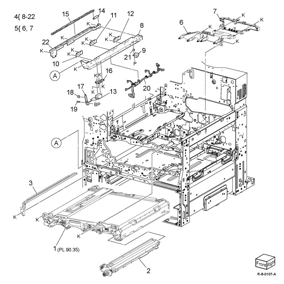 PL 90.30 IBT Belt Unit Components parts diagram - Xerox AltaLink B8145 / B8155 / B8170 / C8130