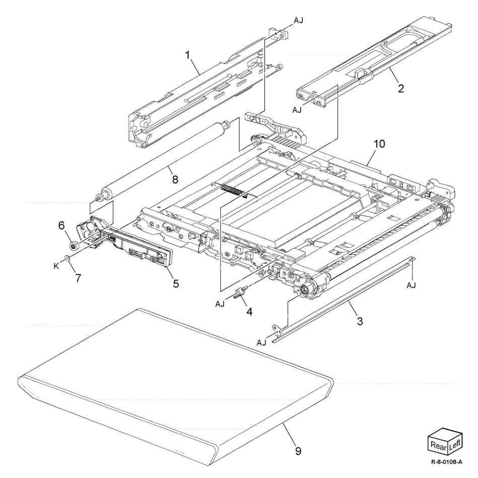 PL 90.35 IBT Belt Unit Assembly parts diagram - Xerox AltaLink B8145 / B8155 / B8170 / C8130