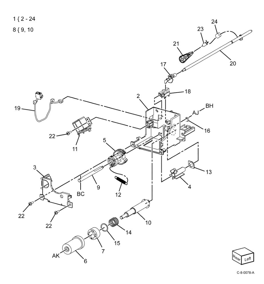 PL 10.15 Exit 1 Base Assembly parts diagram - Xerox VersaLink C7000 / C7020 / C7025 / C7030