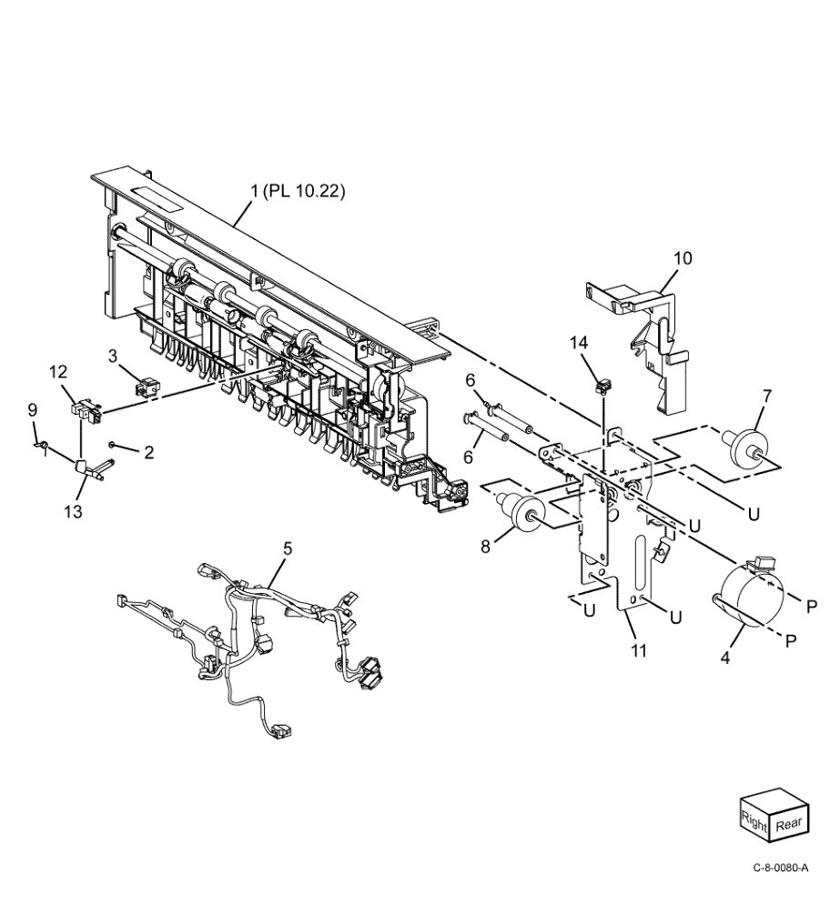 PL 10.21 Exit 2 (2 of 3) parts diagram - Xerox VersaLink C7000 / C7020 / C7025 / C7030