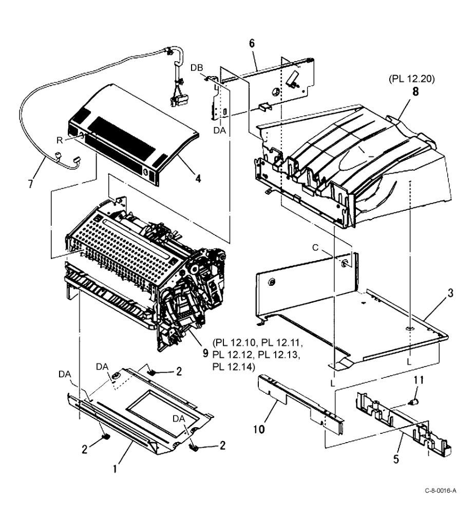 PL 12.06 Integrated Office Finisher (2 parts diagram - Xerox VersaLink C7000 / C7020 / C7025 / C7030