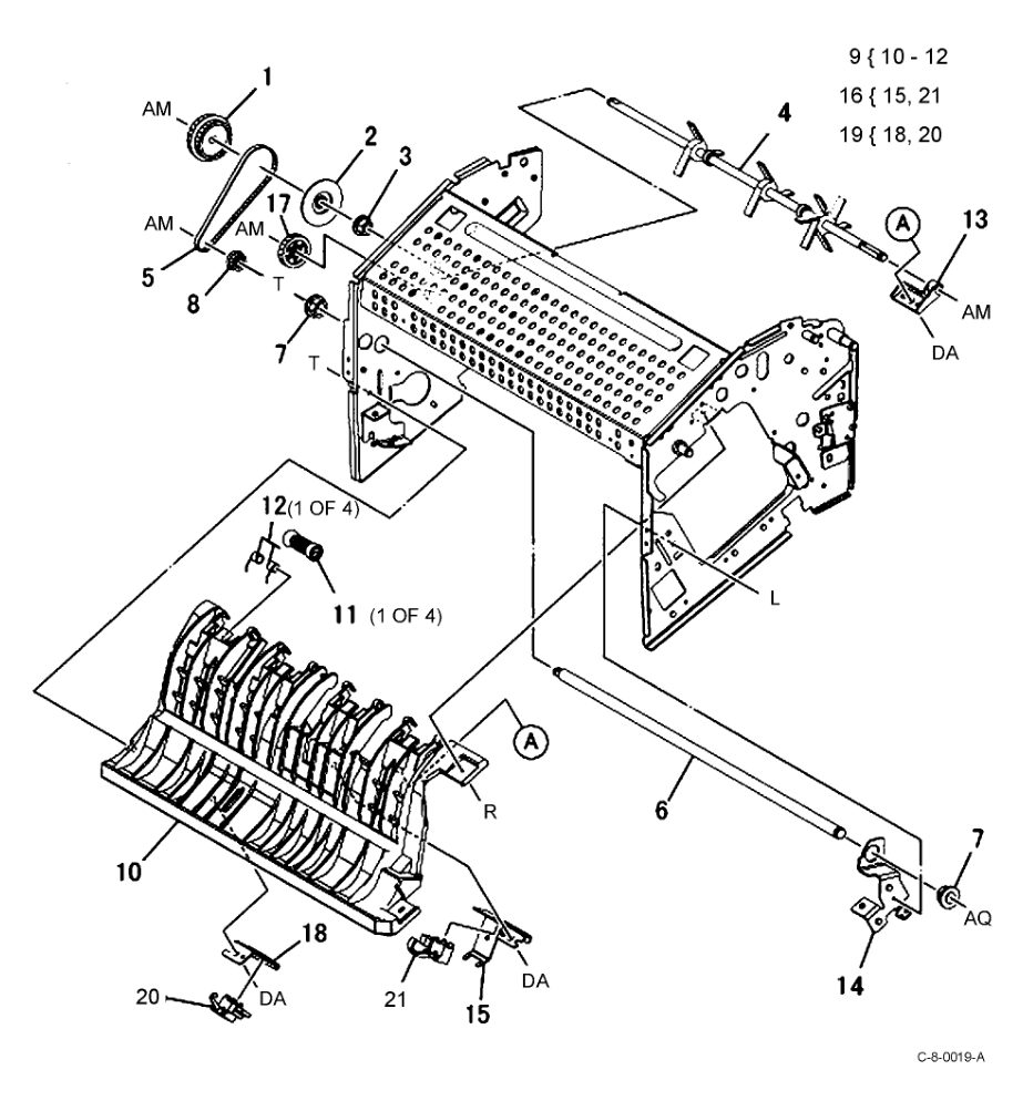 PL 12.12 Integrated Office Finisher parts diagram - Xerox VersaLink C7000 / C7020 / C7025 / C7030