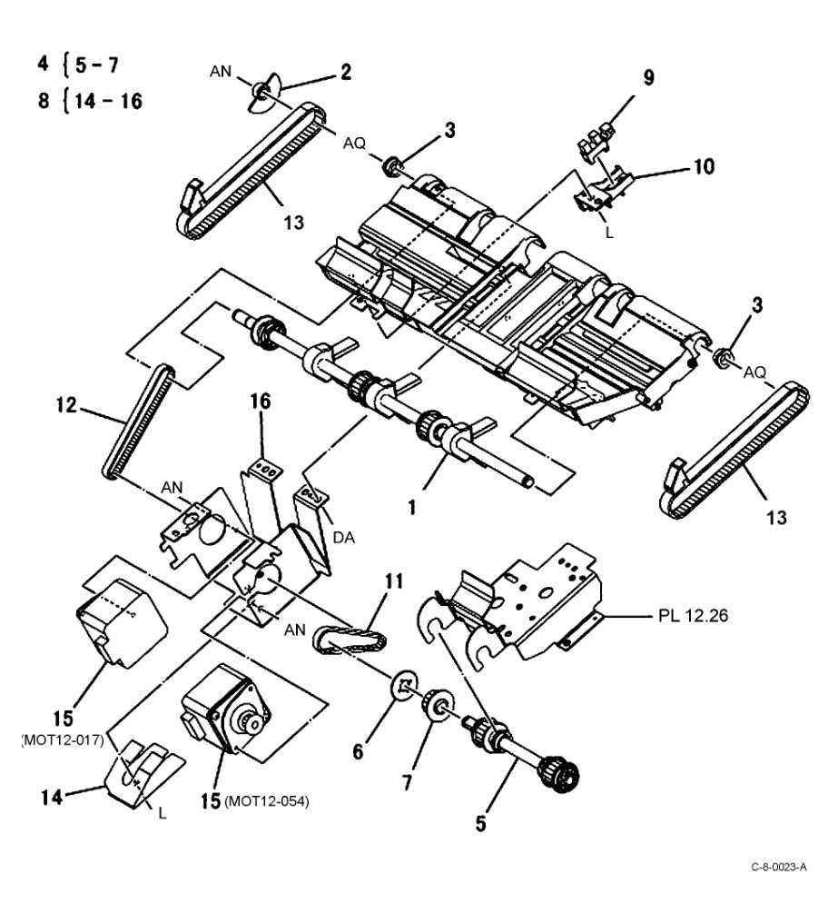 PL 12.25 Integrated Office Finisher parts diagram - Xerox VersaLink C7000 / C7020 / C7025 / C7030