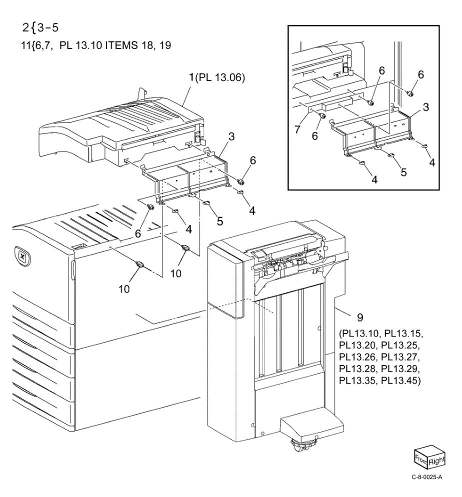 PL 13.05 H-Transport Assembly (1 of parts diagram - Xerox VersaLink C7000 / C7020 / C7025 / C7030