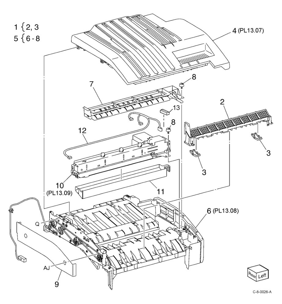 PL 13.06 H-Transport Assembly (2 of parts diagram - Xerox VersaLink C7000 / C7020 / C7025 / C7030