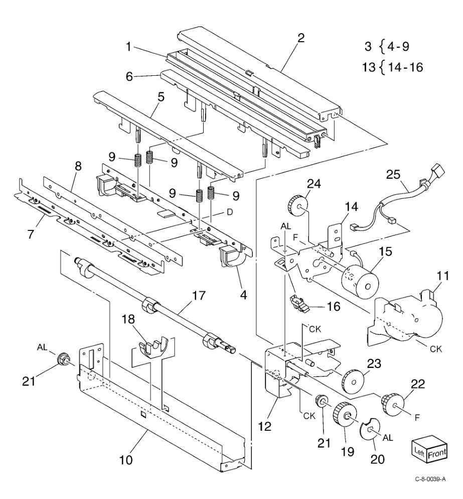PL 13.40 Office Finisher LX Folder parts diagram - Xerox VersaLink C7000 / C7020 / C7025 / C7030