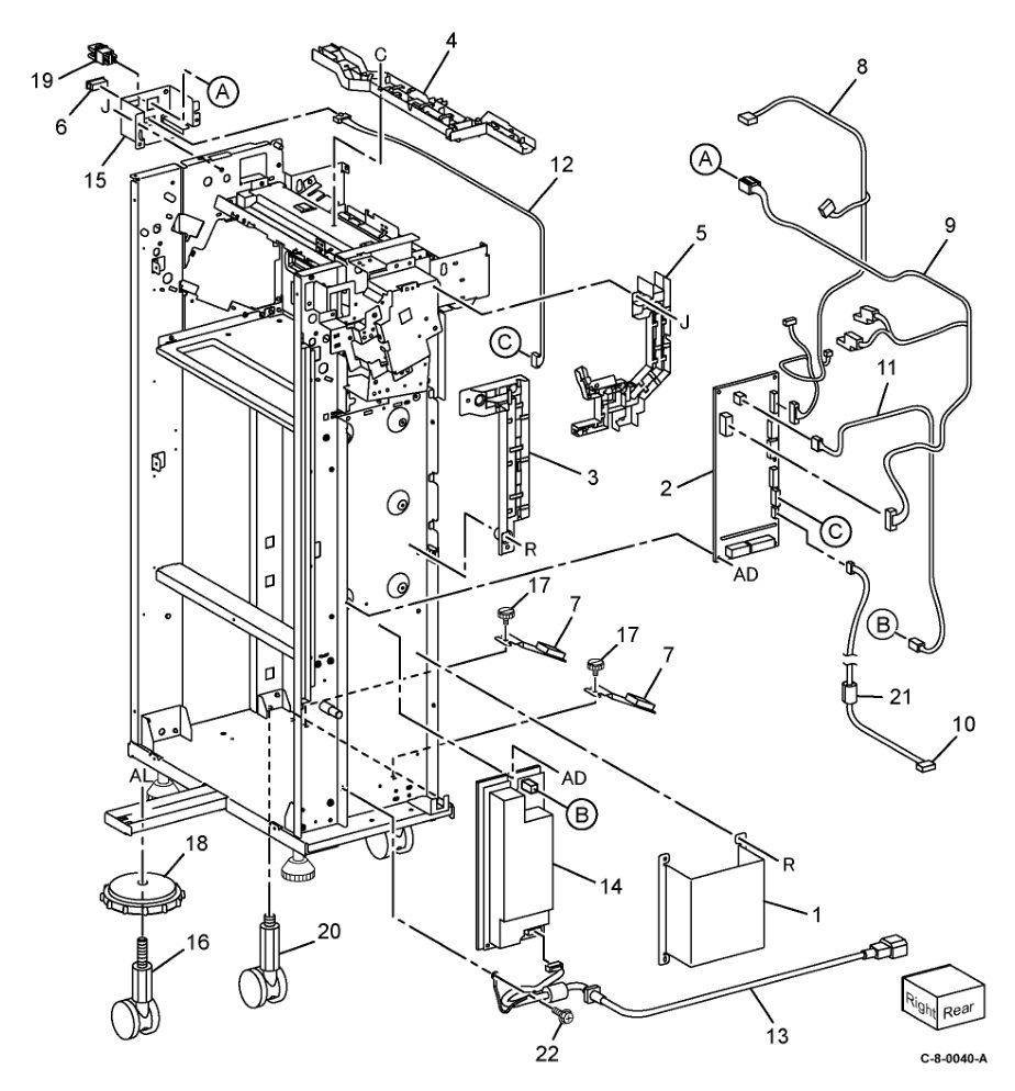 PL 13.45 Office Finisher LX Folder parts diagram - Xerox VersaLink C7000 / C7020 / C7025 / C7030