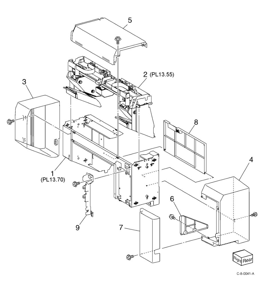 PL 13.50 Office Finisher LX Booklet parts diagram - Xerox VersaLink C7000 / C7020 / C7025 / C7030