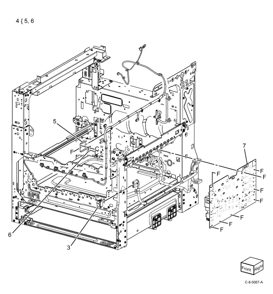 PL 1.05 Electrical-Front Upper parts diagram - Xerox VersaLink C7000 / C7020 / C7025 / C7030