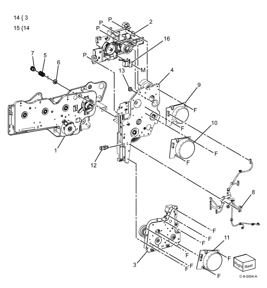 PL 40.10 Drive Components parts diagram - Xerox VersaLink C7000 / C7020 / C7025 / C7030