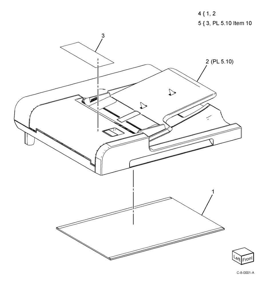 PL 5.05 DADF Accessory parts diagram - Xerox VersaLink C7000 / C7020 / C7025 / C7030
