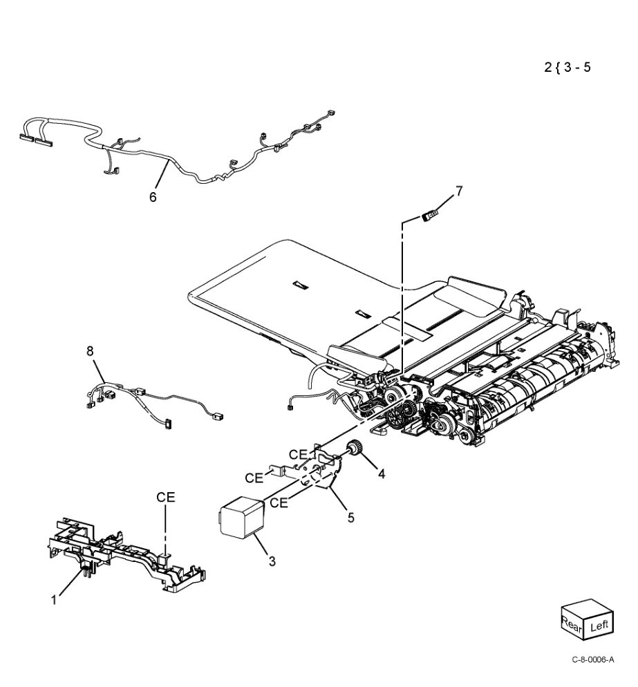 PL 5.30 DADF Feed Motor and parts diagram - Xerox VersaLink C7000 / C7020 / C7025 / C7030
