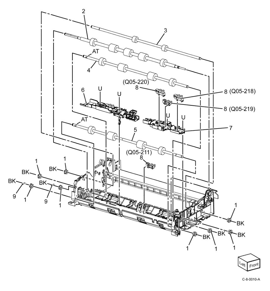 PL 5.50 DADF Roller and Sensor parts diagram - Xerox VersaLink C7000 / C7020 / C7025 / C7030