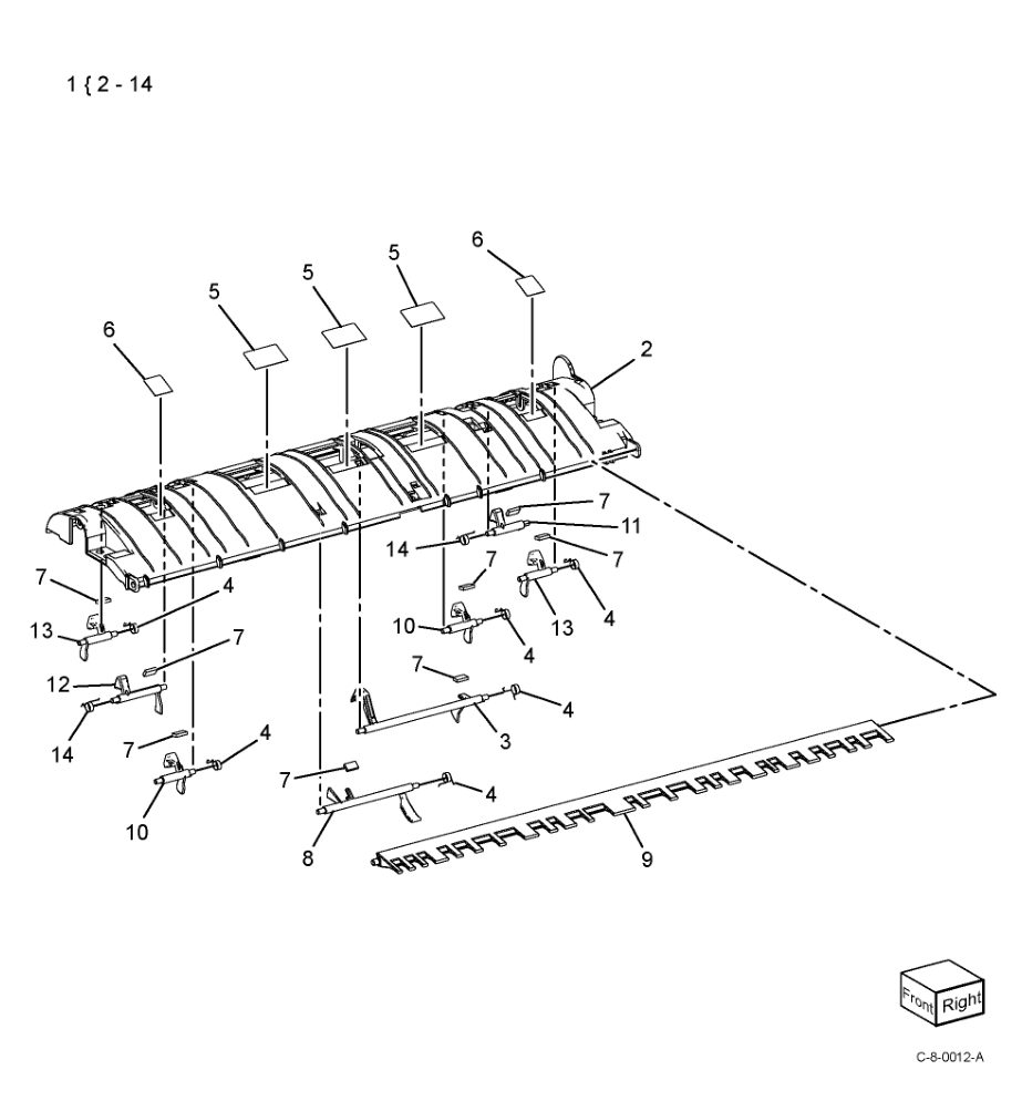 PL 5.60 Invert Chute parts diagram - Xerox VersaLink C7000 / C7020 / C7025 / C7030