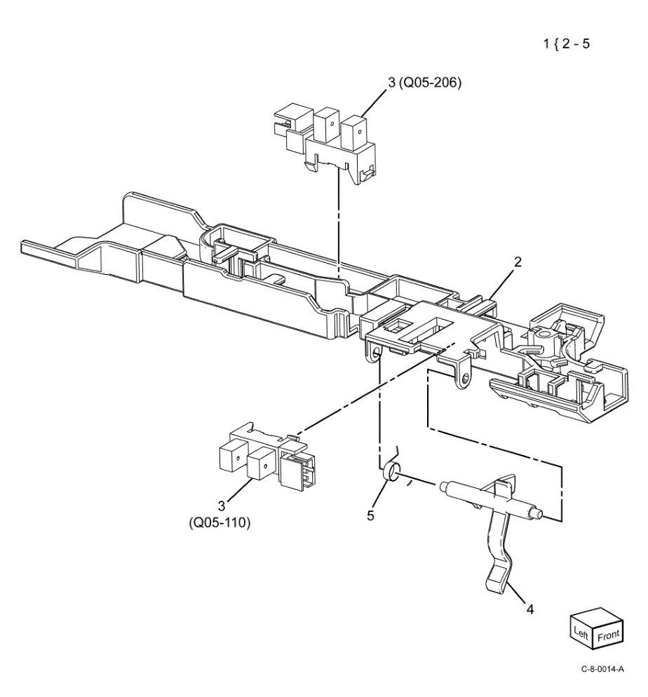 PL 5.70 Registration Sensor Bracket parts diagram - Xerox VersaLink C7000 / C7020 / C7025 / C7030