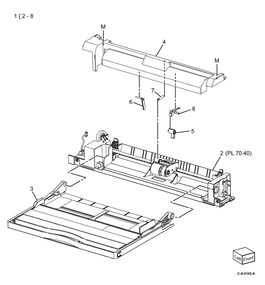 PL 70.35 Bypass Tray Components parts diagram - Xerox VersaLink C7000 / C7020 / C7025 / C7030