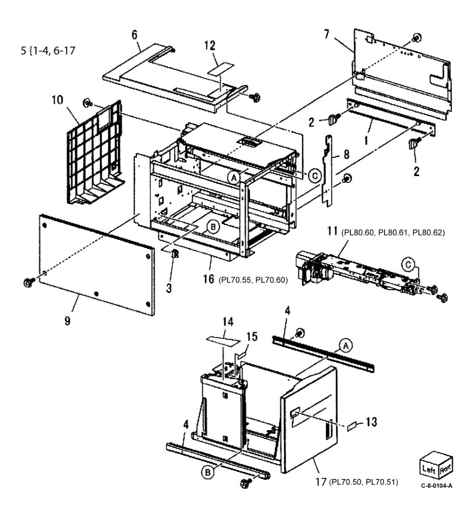 PL 70.45 HCF Assembly parts diagram - Xerox VersaLink C7000 / C7020 / C7025 / C7030