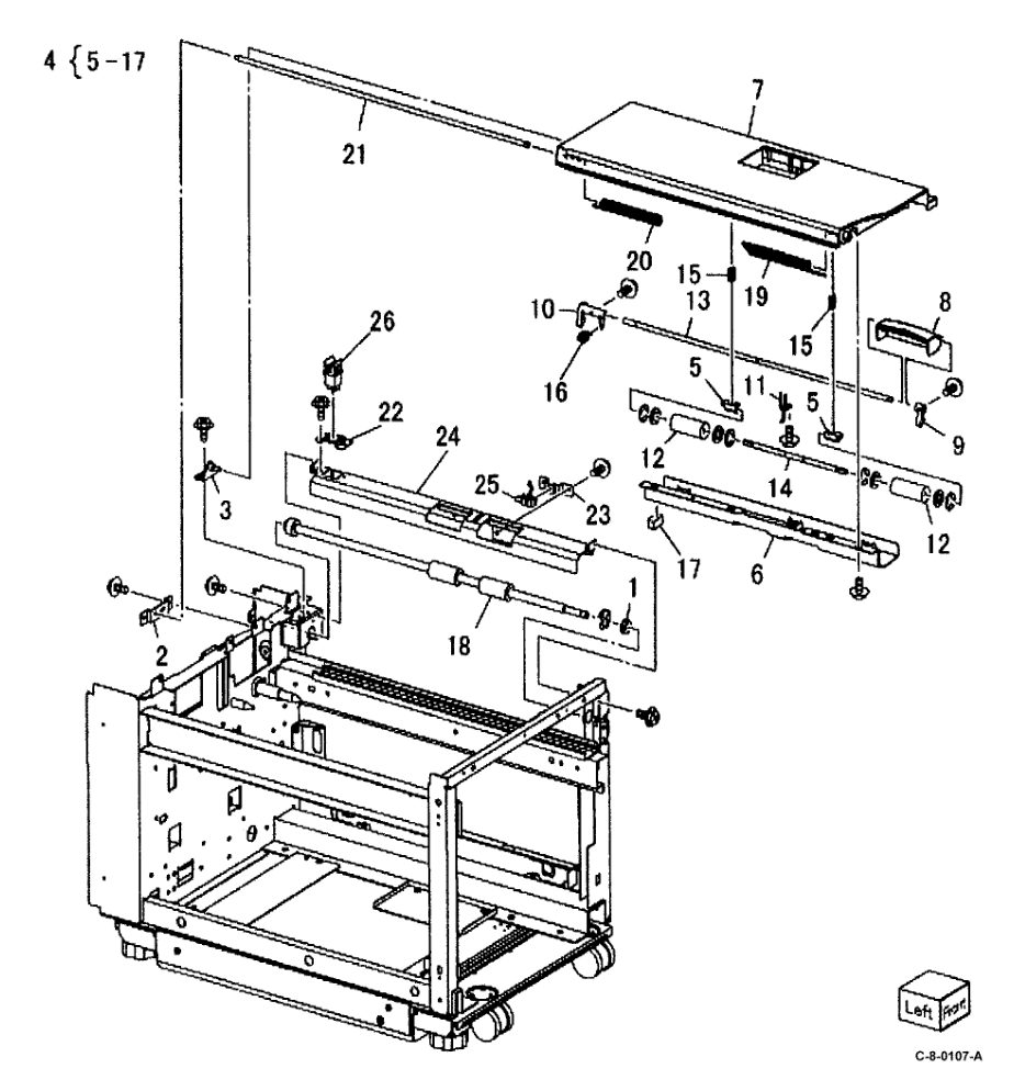 PL 70.55 HCF Top Cover Assembly parts diagram - Xerox VersaLink C7000 / C7020 / C7025 / C7030