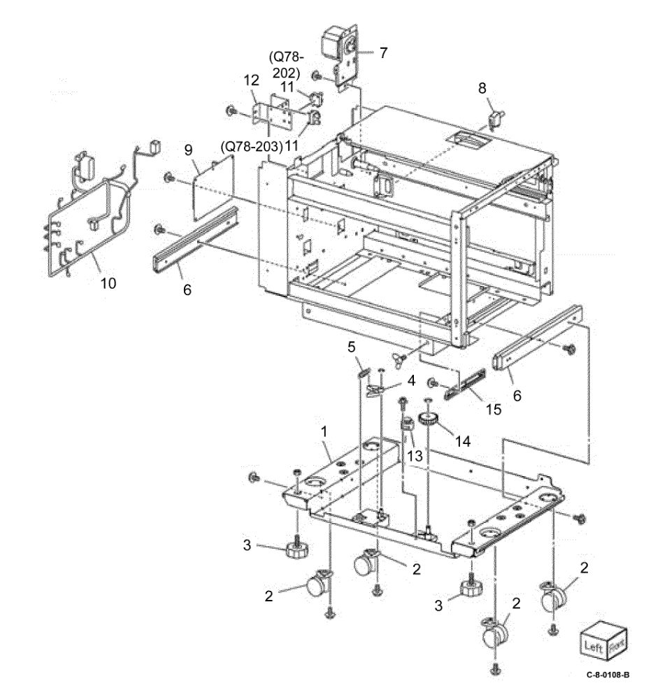 PL 70.60 HCF Electrical and Rails parts diagram - Xerox VersaLink C7000 / C7020 / C7025 / C7030