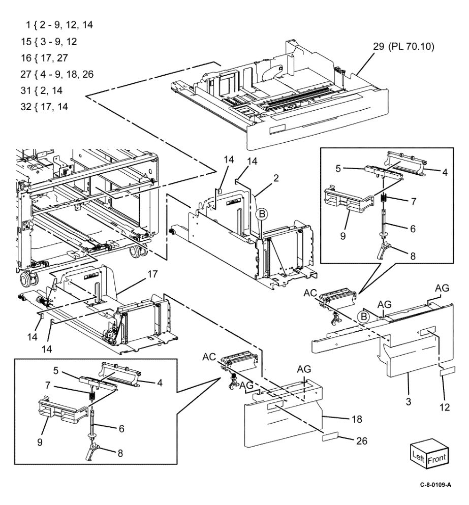 PL 70.65 TTM (1 of 3) parts diagram - Xerox VersaLink C7000 / C7020 / C7025 / C7030