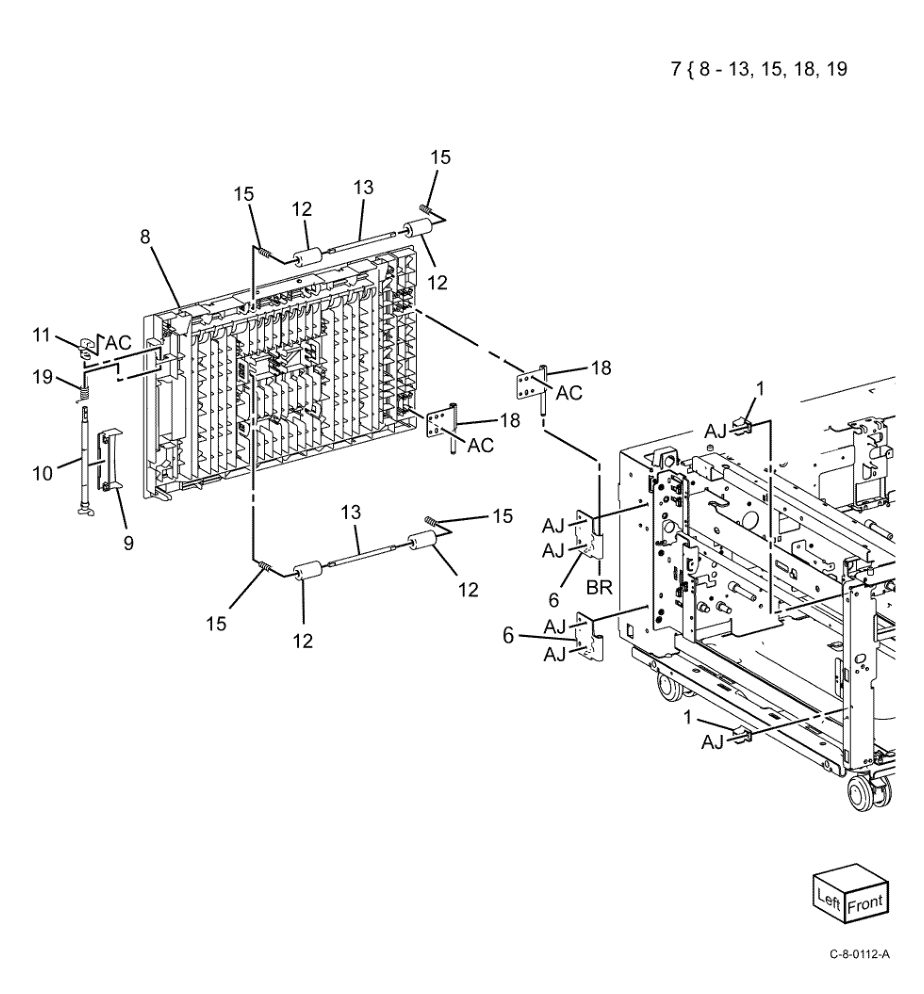 PL 70.70 TTM Left Cover Assembly parts diagram - Xerox VersaLink C7000 / C7020 / C7025 / C7030